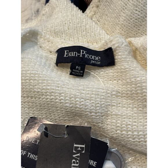 Evan Picone Sweater Vest PS Ivory One Button Closure Lagenlook Coastal Grandma - Picture 5 of 6